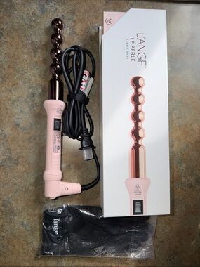 L'ANGE Pink and Rose Gold Bubble Wand Curling Iron